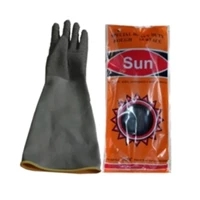  21inch Chemical Rubber Gloves Black Sandblasting Safety Gloves